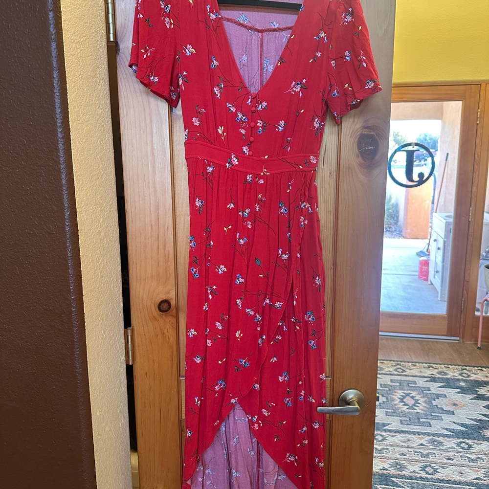Floral Red Dress